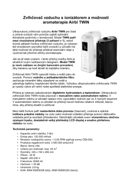 Zvlhčovač vzduchu s ionizátorem a možností aromaterapie Airbi TWIN