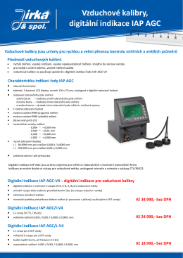 Vzduchové kalibry, digitální indikace IAP AGC