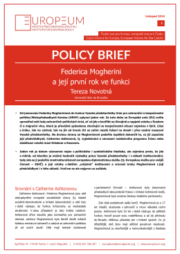 PDF F. Mogherini: První rok ve funkci