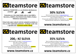 30% SLEVA www.teamstore.cz 200,- Kč SLEVA