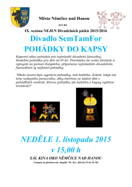 Divadlo SemTamFor POHÁDKY DO KAPSY NEDĚLE 1. listopadu