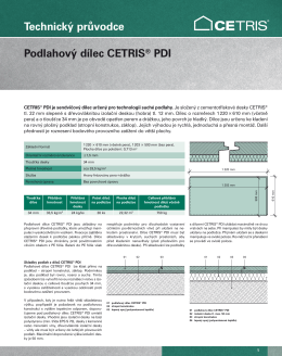 Technický průvodce Podlahový dílec CETRIS® PDI