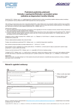 Podm&iacute;nky platnosti smlouvy o doporučen&iacute; 2015