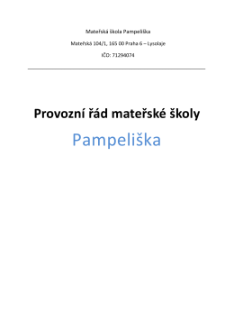 Provozní řád MŠ - Mateřská škola Pampeliška