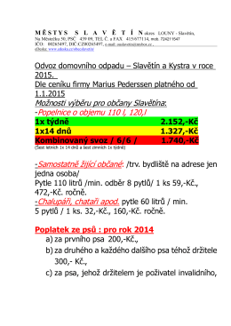 Poplatky za odvoz domovního odpadu 2015