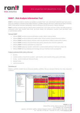 Produktový list RANIT-Risk Analysis Information Tool