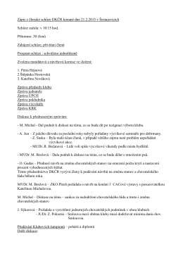 Zápis z členské schůze DKČR konané dne 21.2.2015 v