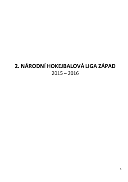Propozice 2.NHbL - západ 2015-2016 - HBC Plzeň