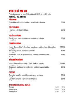 POLEDN&Iacute; MENU - Clarion Congress Hotel Česk&eacute; Budějovice