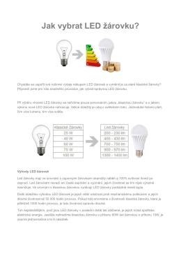 Jak vybrat LED žárovku? - Moje