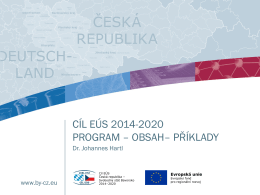 cíl eús 2014-2020 program – obsah– příklady - Ziel ETZ 2014-2020