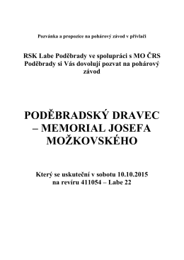 Propozice Poděbradský dravec – memoriál Josefa Možkovského