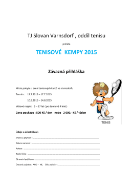 TENISOVÉ KEMPY 2015 - Tenis Varnsdorf