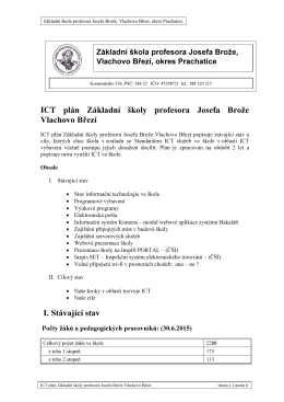 ICT plán 2015-2016 - Základní škola Vlachovo Březí