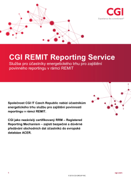 CGI REMIT Reporting Service (CZ)