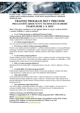TRAINEE PROGRAM 2015 V PRECIOSE