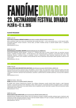 HLAVNÍ PROGRAM - Mezinárodní festival Divadlo