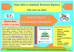 Plakátek - Cyklotoulky valašskou krajinou - DDM Brumov