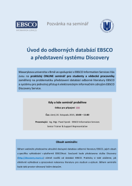 Úvod do odborných databází EBSCO a představení systému