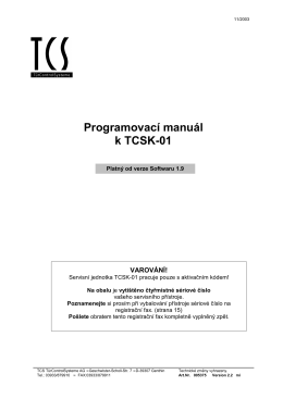 Programovací manuál k TCSK-01