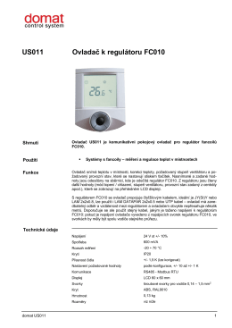 US011 Ovladač k regulátoru FC010