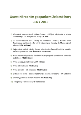 Ceny pro výherce 2015 - Infocentrum Slatiňany