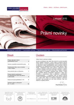11-2015 Právní novinky - Havel, Holásek & Partners