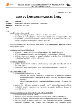 Zápis z VV ČABR dne 28.11.2015