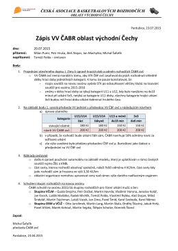 Zápis z VV ČABR dne 23.7.2015