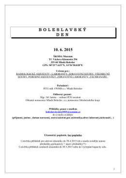 Pozvánka na boleslavský den 2015