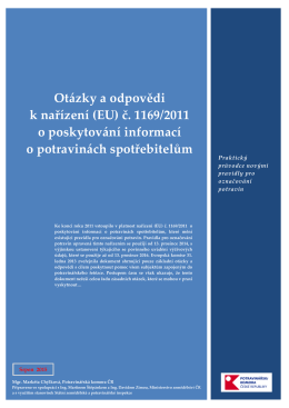 Otázky a odpovědi k nařízení (EU) č. 1169/2011 o poskytování