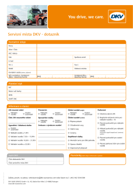 Servisní místa DKV - dotazník - DKV EURO SERVICE GmbH + Co. KG
