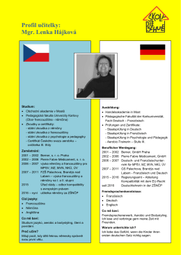Profil učitelky: Mgr. Lenka Hájková