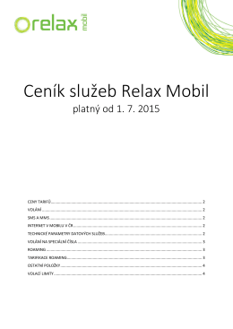 Ceník služeb Relax Mobil