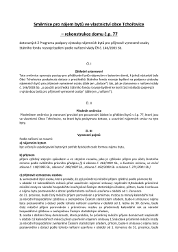 Směrnice pro nájem bytů ve vlastnictví obce Tchořovice
