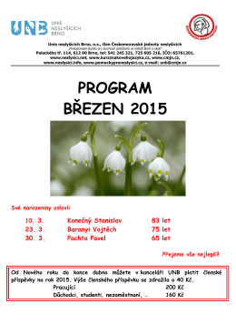 PROGRAM BŘEZEN 2015 - Unie neslyšících Brno