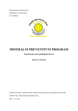 minimální preventivní program 2015/2016