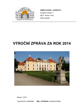 Výroční zpráva pro rok 2014 - Zámek Slavkov