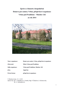 Výroční zpráva - Domov pro seniory Vrbno