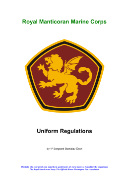 Royal Manticoran Marine Corps Uniform Regulations