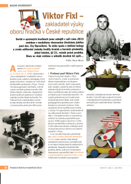 Viktor Fixl - zakladatel výuky oboru hračka v České republice