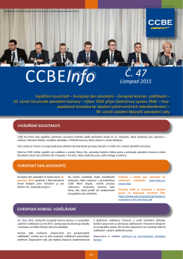 CCBE-INFO 47 - Listopad 2015
