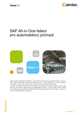 SAP All-in-One řešení pro automobilový průmysl