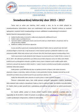 Snowboardový lektorský sbor 2015 – 2017