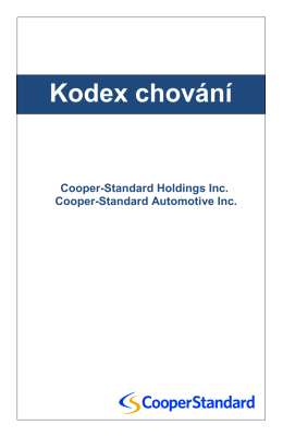 Kodex chování - Cooper Standard