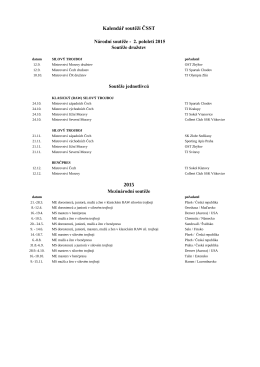 Kalendář soutěží ČSST 2015
