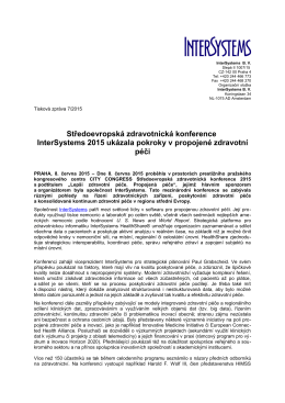 Středoevropská zdravotnická konference InterSystems 2015