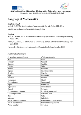 Language of Mathematics