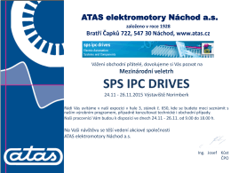 Pozvánka na SPS IPC DRIVES 2015
