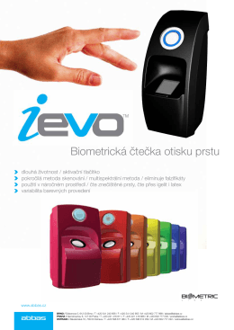 Biometrická čtečka otisku prstu